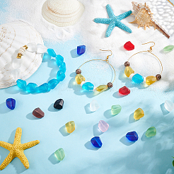 90Pcs 9 Colors Transparent Frosted Glass Beads&nbsp;FGLA-PH0001-07