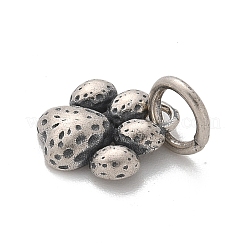 925 Fine Silver Paw Print Charms with Jump Rings and 925 Stamp&nbsp;LS-STER-D300-12AS