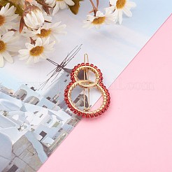 Alloy Hollow Geometric Gemstone Beads Hair Barrettes&nbsp;PHAR-JH00075-01