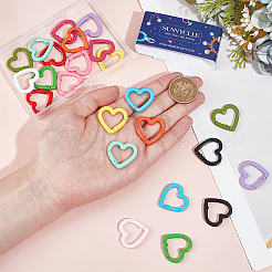 26Pcs 13 Colors Zinc Alloy Spring Gate Rings&nbsp;AJEW-SC0003-03