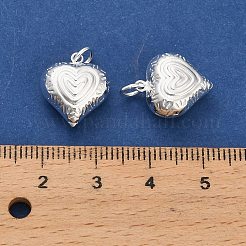 925 Sterling Silver Textured Heart Charms&nbsp;STER-P071-13S
