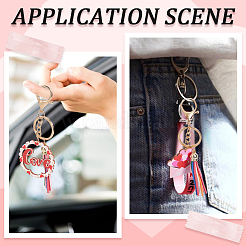 6Pcs 6 Styles Valentine's Day Wooden Keychain&nbsp;KEYC-SP0001-07