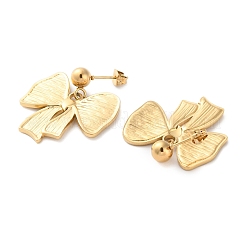 Stainless Steel Bowknot Stud Earrings for Women&nbsp;EJEW-Z074-01G