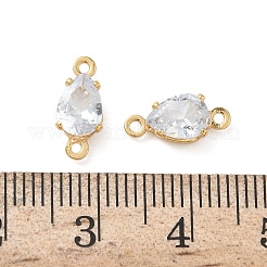 Brass Pave Cubic Zirconia Connector Charms&nbsp;KK-Z136-77G-01