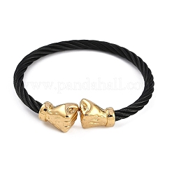 Ion Plating(IP) 304 Stainless Steel Bangles for Women&nbsp;STAS-M023-19B