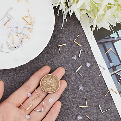40Pcs 2 Colors Brass Stud Earring Findings&nbsp;KK-BBC0002-80