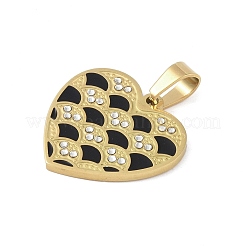 Ion Plating(IP) 304 Stainless Steel Enamel Rhinestone Pendants&nbsp;STAS-Q325-02C-G