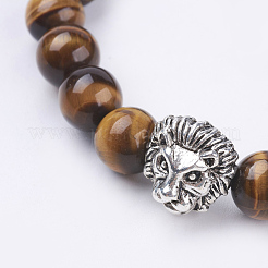 Natural Obsidian and Tiger Eye Stretch Bracelets&nbsp;BJEW-P188-02