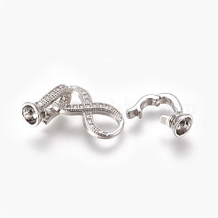 Brass Micro Pave Cubic Zirconia Fold Over Clasps&nbsp;KK-P164-13P