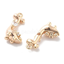 Rack Plating Brass Clear Cubic Zirconia Pendants&nbsp;KK-M102-20G-A