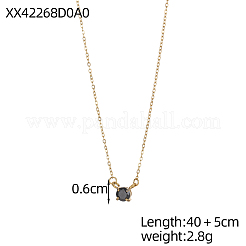 304 Stainless Steel Micro Pave Cubic Zirconia Pendant Necklaces&nbsp;NJEW-OY002-41G