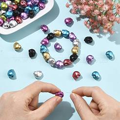 150Pcs Matte Spray Painted Skull Acrylic Beads&nbsp;ACRP-FS0001-01