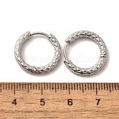 Non-Tarnish 304 Stainless Steel Grooved Hoop Earrings&nbsp;X-EJEW-M218-01B-P