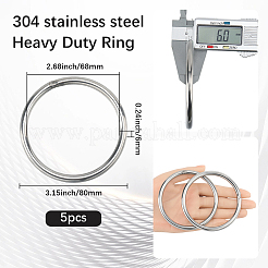 5pcs 304 Stainless Steel Linking Rings&nbsp;STAS-SP0001-86