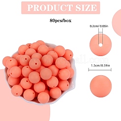 80Pcs Round Silicone Focal Beads&nbsp;SIL-SZ0001-24-26