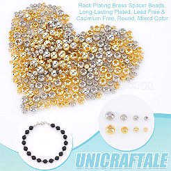400Pcs 8 Colors Rack Plating Brass Spacer Beads&nbsp;FIND-UN0004-40