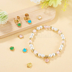 5Pcs 5 Colors Heart Brass Charms&nbsp;KK-TADJ0001-13