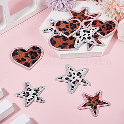 12Pcs 6 Styles Polyester Leopard Print Embroidery Cloth Iron on/Sew on Patches&nbsp;PATC-TA0001-57