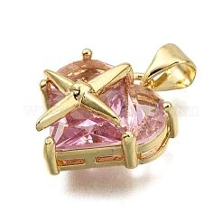 Brass Micro Pave Cubic Zirconia Pendants&nbsp;KK-K401-02C-G