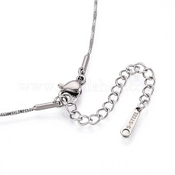 1MM 304 Stainless Steel Snake Chain Necklaces&nbsp;NJEW-N058-05P