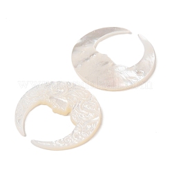 Natural White Shell Carved Cabochons&nbsp;SSHEL-C012-11