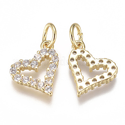Brass Micro Pave Cubic Zirconia Charms&nbsp;X-ZIRC-F111-19G