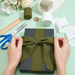 3 Rolls 3 Colors Cotton Frayed Ribbons&nbsp;OCOR-WH0045-08B