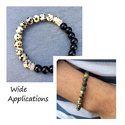 4 Strands 4 Style Natural Dalmatian Jasper Beads Strands&nbsp;G-YS0001-06