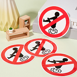 PVC No Farting Sign Stickers&nbsp;AJEW-WH20006-101A