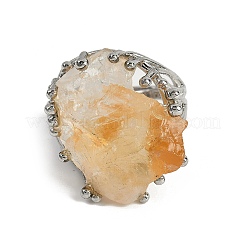 Nuggets Natural Citrine Finger Rings&nbsp;RJEW-P128-08P-A