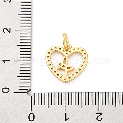 Brass Micro Pave Cubic Zirconia Pendants&nbsp;KK-D325-40G