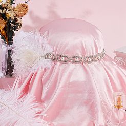 Alloy & Rubber & Rhinestone & Feathers & Seed Glass & Plastic Headbands&nbsp;OHAR-WH20011-15B