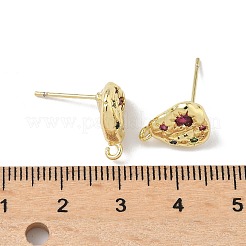 Brass Micro Pave Cubic Zirconia Stud Earring Findings&nbsp;KK-U075-01B-03G