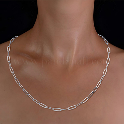 12Pcs 2 Colros 304 Stainless Steel Paperclip Chain Necklaces for Women Men&nbsp;NJEW-DR0001-06