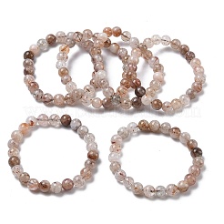 Natural Rutilated Quartz Round Beads Stretch Bracelets for Women&nbsp;BJEW-Z158-03D-02