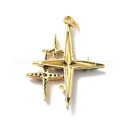 Rack Plating Brass Micro Pave Cubic Zirconia Pendants&nbsp;X-KK-M230-25G