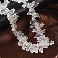 Natural Quartz Crystal Points Beaded Necklaces&nbsp;G-H355-04P