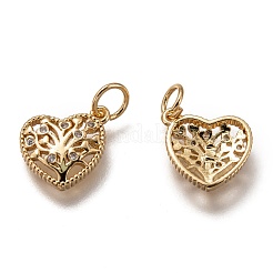 Brass Micro Pave Clear Cubic Zirconia Charms&nbsp;ZIRC-B002-62G