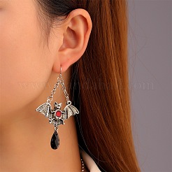 Plastic Bat with Teardrop Pendant Necklace & Dangle Earrings&nbsp;SJEW-G081-01AS