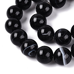 Natural Banded Agate Beads Strands&nbsp;G-Q608-18B