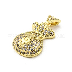 Brass Micro Pave Cubic Zirconia Pendants&nbsp;FIND-Z023-19G