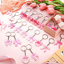 12Pcs 12 Styles Bowknot Acrylic Pendant Keychains&nbsp;KEYC-SP0001-55B