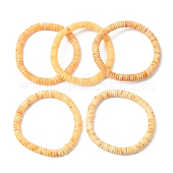 Natural Amber Beaded Stretch Bracelets for Women Men&nbsp;BJEW-D462-02A