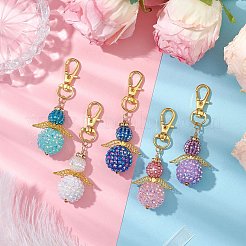 Angel Glass Seed Bead Pendant Decorations&nbsp;HJEW-MZ00088