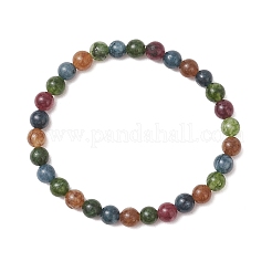 Natural Green Jade Imitation Tourmaline Beaded Stretch Bracelets for Women Men&nbsp;BJEW-JB13467