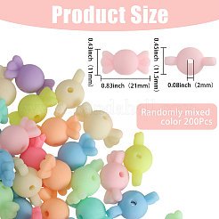200Pcs Rubberized Style Acrylic Beads&nbsp;SACR-FH0001-15