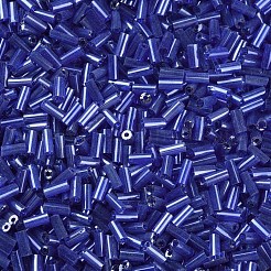 Transparent Colours Luster Glass Bugle Beads&nbsp;SEED-N005-001-A02