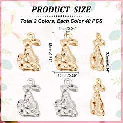 80Pcs 2 Colors Easter 304 Stainless Steel Pendants&nbsp;STAS-DC0012-49