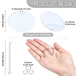 DIY Acrylic Flat Round Cup Pendant Decorations Making Kits&nbsp;DIY-CJ0002-60