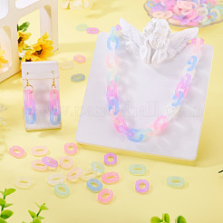 300Pcs Imitation Jelly Acrylic Linking Rings&nbsp;JACR-TA0001-04